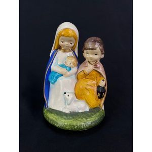 Vintage "MY" O' Little Town of Bethlehem Jesus Mary Joseph Musical Figure